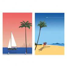 2pcs No Frame Modern Travel Wall Arts Posters Travel To Greece Athens Rhodes Island Wall Art Canvas,Provence Nice France Painting And Japan Beach City Summer Hiroshi Nagai Vaporwave PrintsVintage Posters Fishing Boats Seascape Home Room Decoration Nordic Wall Pictures Living Room Decor Gifts Birthday Graduation