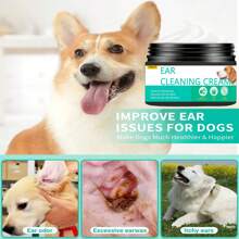 Crema humectante para limpieza de orejas de mascotas YRFKT, apta para limpiar cerumen en perros y gatos, con una textura suave y refrescante que no irrita - Negro - Ver 3