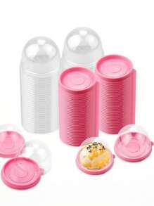 20pcs,Pack Clear Plastic Mini Cupcake Container, Individual Packaging Treat Boxes With Dome Lids For Mini Muffin Macaron - Clear - View 3
