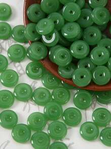 10pcs/Pack Jade Texture Glass Peace Knot Beads, New Chinese Style Imitated Jade Beads For DIY Bracelet Necklace Jewelry Making Accessories