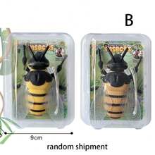 1/4 件儿童智力逼真动物和昆虫模型，恶作剧玩具昆虫装饰，春季户外园艺沙箱场景，瓢虫甲虫蜜蜂