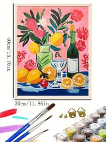 1 Set Colorful Digital Oil Painting Kit (40x50cm/16x20 Inch), Including Paint And Brushes, Easy DIY Acrylic Painting Set, For Home Room Decor, Best Stress-Relief Gift For Beginner And Adult Art Painting Lovers