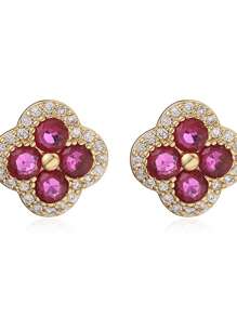 1 Đôi bông tai hình cỏ bốn lá tối giản, mạ vàng 18K, làm từ thép không gỉ, phù hợp cho nữ, phong cách thời trang Pháp, thích hợp cho tiệc tùng, hẹn hò và công sở. - cỏ bốn lá - Xem 13
