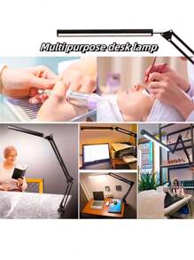 1. 可调节LED台灯，带旋转灯臂和夹子 - USB供电，护眼，带记忆功能，适用于办公室、宿舍、工作室、阅读绘画、美容、美甲、睫毛嫁接、手工雕刻等近距离工作，3种灯光颜色和可调节色温