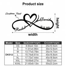 1 pieza Personalizado arte de pared de metal de pareja - Personalizable con nombre, fecha, contenido de texto - Diseño retro de amor y manos de pareja unidas, diseño de corazón infinito, decoración de pared de logo infinito - Perfecto para regalo de boda, aniversario, San Valentín, compromiso, Día de la Madre - Adornos, decoración del hogar, decoración de pared, decoración de habitación, decoración de sala de estar, decoración de dormitorio, decoración de baño, decoración de cocina, decoración de la casa, personalizado