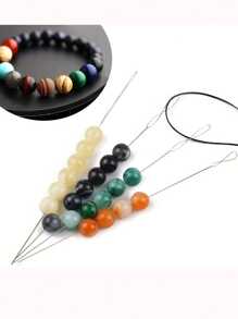 7 Stücke Edelstahl Fadenfädelnadeln, Kabel-Design Öhr-Nadeln für DIY Schmuckherstellung und Armband Bastel Werkzeuge