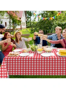 10/4/1 Pcs/Set Disposable Multi-Color Waterproof PEVA Table Cloth, 108in*54in (137*274cm) And 72in*54in (137*183cm) Sizes Available, Suitable For Rectangle Table Surface Protection And Decoration, Applicable For Birthday Party, Valentine's Day Party, Gender Reveal Party, Wedding Party, Outdoor Gathering, Graduation Party, Picnic And More Scenarios