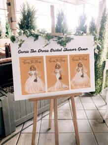 20 Pcs/40 Pcs The Bride Dress Gift Party Game Set - Includes 10/20 Cards And 10/20 White Pencils, Bachelorette Party Games, Hen Play Games, Suitable For Wedding Party Decorations And Interactive Fun Games For Guests, Wedding Games For Fun, Party Favors DIY Decoration