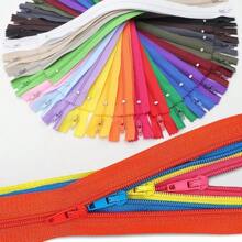 70/100pcs Mixed Size 20cm/7.87in Nylon Coil Zipper Bulk With Zipper Presser Foot For Sewing Craft(25 Color Zippers)
