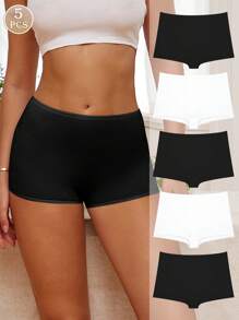 5 Stücke/Set Damen bequeme atmungsaktive einfarbige Hipster Höschen, Damen Unterwäsche