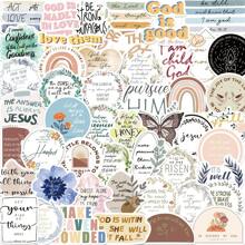 50pcs Bible Phrase Text Graffiti Stickers Cheap Stickers Vinyl Stickers For Diary Stickers Hand Tent Stickers Decorate Party Skateboard Phone Case Water Cup Guitar Sticker Sticker Diy Sticker Laptop Sticker - Multicolor - View 2