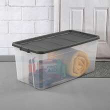 200 Quart Stacker Box, Clear Plastic Bin With Lid, Dark Gray, 3 CountLaundry Bags Back To School - Dark Grey - View 4