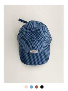 1pc Soft Top Retro Plaid Visor Hat, Women Large Brim Sun Protection Five Panels Cap, Streetwear Flat-Brim Casual Hip-Hop Baseball Cap, Suitable For Spring/Summer, Unisex