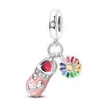 Zirconia Decor High Heel & Lipstick Design Pendant, Fashionable Pendant For Women & Girls, All-Match & Exquisite Jewelry For Birthday Gift, Valentine's Day, Gift - Silver - View 13