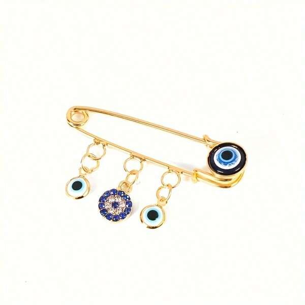 Opvallende blauwe boze oog broche speld, sieraden voor vrouwen sjaal, revers