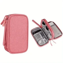 1pc Handheld Data Cable Organizer Bag, Earphones, Charger, Power Cord, Power Bank, Digital Accessories, Travel Earphone Case