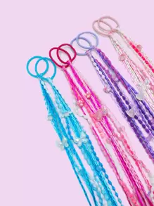 1 par de coleteros de peluca coloridos, lazos de pelo dulces y frescos, bandas de pelo trenzadas para mujeres