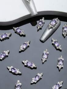 Gold Silver Shiny Rhinestone Nail Charms 10pcs 3D Alloy Nail Supplies DIY Nail Gems Nail Art Decorations Gift For Girls Accessories Adorn Nails Shoes Clothes Bags Crafts