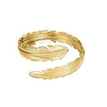 臂袖上臂带袖口手镯手镯女士金色可调节臂环 - Golden - 查看 11