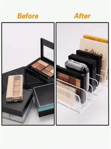 1 pièce Palette d'ombre à paupières, boîte de rangement de maquillage, organisateur de cosmétiques transparent, convient pour la coiffeuse, le comptoir de salle de bain, l'armoire de cuisine, avec 7 compartiments