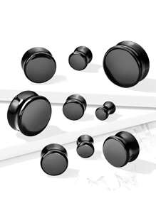 一对亚克力耳塞白色和黑色和透明大号耳朵拉伸器大号马鞍形肉道扩张器 3-50 毫米身体穿孔首饰