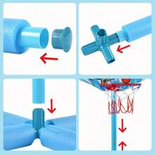 3-Ball Water Basketball Hoop - Interactive Pool Sport Toy For Teens, PVC Material, Blue Design, Suitable For Splash Fun And Engaging Games, Indoor Outdoor Entertainment | Floating Ball, Pool Toy