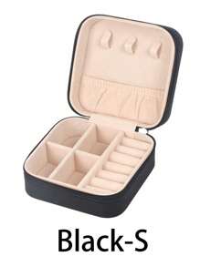 1pc Portable Travel Jewelry Storage Box, Waterproof PU Jewelry Organizer Box, Large Capacity Jewelry Display Case For Earrings, Necklaces, Rings, Watches, Bracelets, Lipsticks, Suitable For Travel, Holiday, Beach, Gift For Couple, Wife, Girlfriend, Mother, Birthday, Valentine's Day, Christmas For Women Storage Organizer Travel Essentials Back To School Dormitory Storage