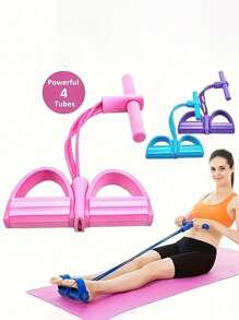 1 EVA Resistance Band Set - 4-Tube Stackable Mild Tension Exercise Ring For Full Body Workouts, Abdominal Trainers, Rowing And Fitness Equipment - Exercise Accessories, Elastic Band, Single Pack - Multicolor - View 2