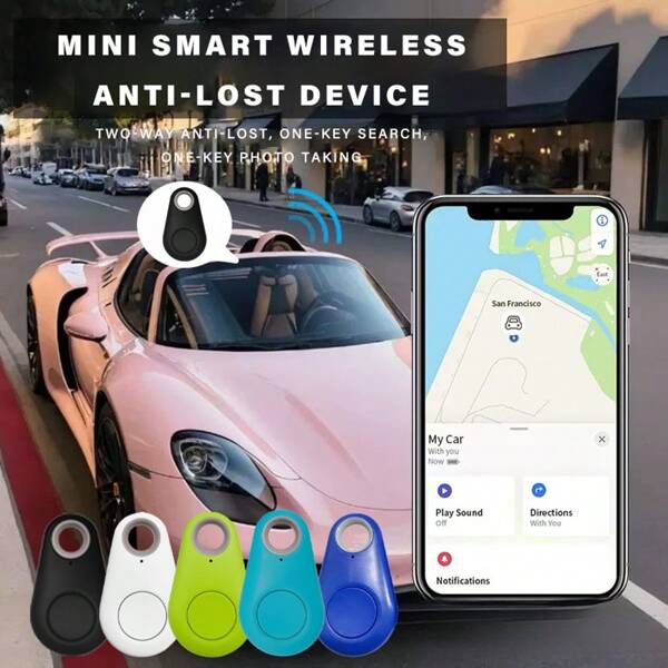 Mini Rastreador Inteligente, Dispositivo Sensor de Alarma Anti-Pérdida, Localizador para tus Mascotas, Perros, Llaves, Bolsas, Carteras y talla grande; Seguimiento Preciso, Nunca Pierdas la Conexión. Compatible con iOS y Android, ¡Soluciona tu Problema de Artículos Perdidos para Siempre!