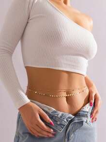 3 pz Cadena de cintura de bikini de fiesta nocturna sexy de varias capas chapada en oro de 14 quilates, cadena de Body simple de bikini para el verano, accesorios de joyas para el Body de playa para mujeres y niñas