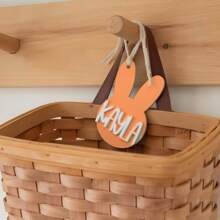 1 Stück Osterkorb-Etiketten, Hasen-Etiketten, Oster-Etiketten, Namens-Etiketten für Osterkorb, benutzerdefinierte Namens-Etiketten aus Acryl für Ostern mit Hasen, Ostern Geschenke Hasen-Etikett