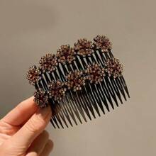 Nuevos peines de pelo con flores de cristal, clips antideslizantes para el flequillo, la parte de atrás de la cabeza y accesorios para el peinado