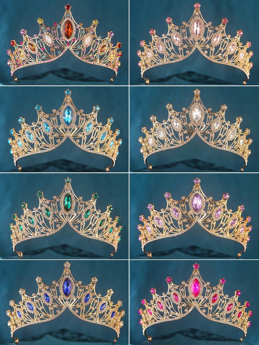 1 件装水晶公主皇冠婚纱配饰发带新娘皇冠新娘首饰