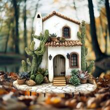 Speelse tuinkunst Speelse cactushuistuinpaal - Acryl zonnevanger voor plantenbakken en gazons, decoratieve kunststijl, geen stroom nodig, perfect cadeau voor huis- en tuindecoratie, tuindecoraties