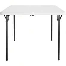 XL 36" Fold-In-Half Indoor & Outdoor Card Table W/Handle, 3ft, White