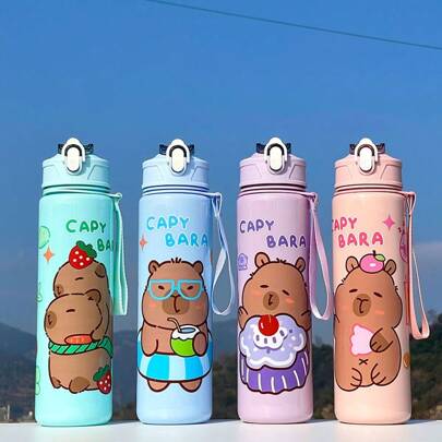 1 件 800 毫升 Carpaball 塑料随行杯带吸管户外露营水瓶渐变色大容量便携可爱办公室水杯女士
