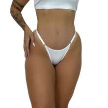 Butterfly Thong With Adjustable Straps Thong Night Line Sensual Lingerie - trắng - Xem 5