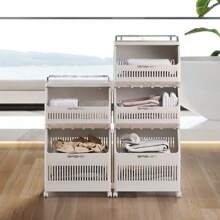 可折叠洗衣篮，带轮子的多功能落地洗衣篮，浴室脏衣服收纳篮