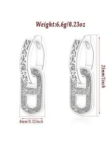 1 par de pendientes únicos con colgante de nariz de cerdo en diseño de color block, de diseño minimalista y de moda - pendientes - Ver 10