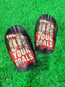 16*10cm实用涂鸦风格护腿板 穿戴方便 适合休闲足球比赛 - 乾枯玫瑰色 - 查看 5