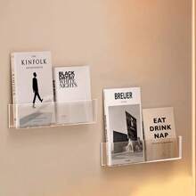 1pc Luxury No-Drill Wall-Mounted Bookshelf, Living Room Floating Storage Rack, Magazine/Picture Book Holder - Multicolor - View 8