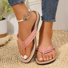 Women's Lightweight Flip Flops Featuring Comfortable Strappy Support - Dusty Pink - View 9