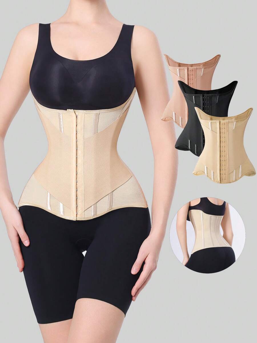 1Pc Women Corset Waist Trainer Shapewear, Tummy Control Back Support Slimming Abdominal Girdle Belt,Double Hook Waist Trainer ,Waist Trainer,Overbust Bustier Corset,Tummy Control Waist Cincher,Lightweight Thin Corset ,Daily Wear Invisible Waist Cinch - Multicolor - View 1