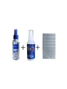 100ml Eye Cleaner, 60ml Two Styles Of Glasses Cleaner, Equipped With Special High-Elastic Glasses Cleaning Cloth, Easy To Carry When Going Out, Party, Outing, Business Trip, Camping, Life, Beach Leisure, Anti-Fog Spray For Glasses, And Lens Cleaning Spray For Clear Vision.(New And Old Models Are Shipped At Random.)