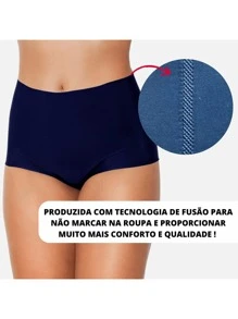 Kit 5 Laser Cut Panties Thong Box Comfort Basic Feminine High Waist Polyamide Lingerie No Brand - 彩色 - 查看 4
