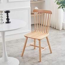 4-Piece Dining Chair Set, 100% Solid Rubber Wood, Natural Finish, Comfortable Design For Dining Room Or Living Room