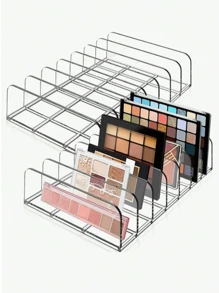 1 pièce Palette d'ombre à paupières, boîte de rangement de maquillage, organisateur de cosmétiques transparent, convient pour la coiffeuse, le comptoir de salle de bain, l'armoire de cuisine, avec 7 compartiments