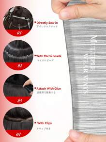 real me. 1PC 50g Genius Weft 100% Human Hair Extensions Real Human Hair Salon Quality Hair Easy To Style Can Be Cut Anywhere No Shedding & No Unraveling & No Return Hair & No Scalp Irritaion Silver Gray Color 14-22 Inch Length - SSilver - View 6