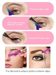 1 Stück Eyeliner Stift Schablone, Edelstahl Make-up Hilfslinieal, für Einsteigerinnen beim Eyeliner Make-up, tragbares Make-up Werkzeug zum Auftragen von Lidschatten. Eyeliner Stift Schablone, Eyeliner Make-up Stift Versiegelung.