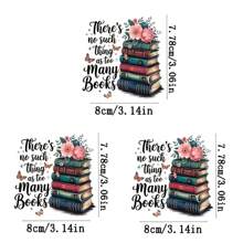 1/2/3pcs Cartoon Book & Floral Butterfly Iron-On Patch, DIY T-Shirt, Jeans, Backpack Applique - Multicolor - View 4